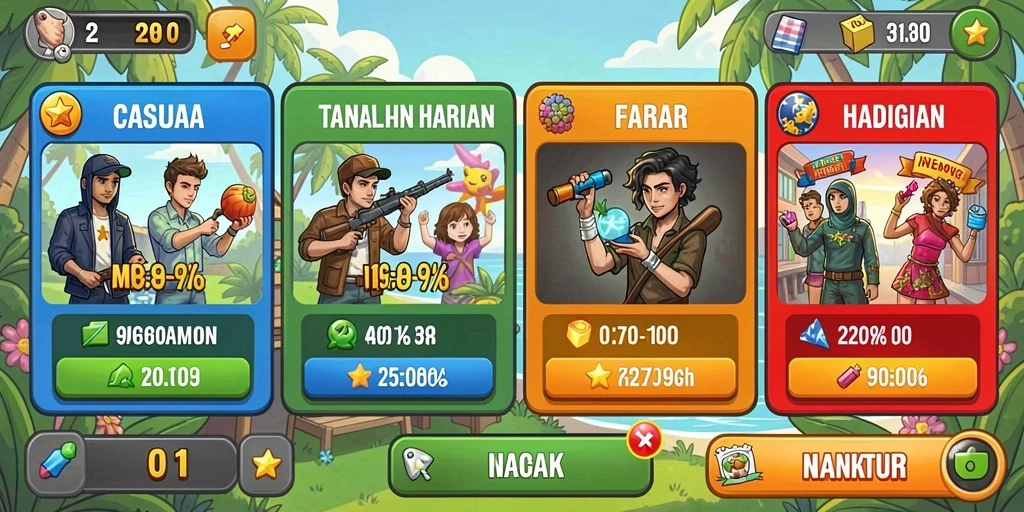 Tampilan antarmuka awal aplikasi BRUTAL77 yang menarik.