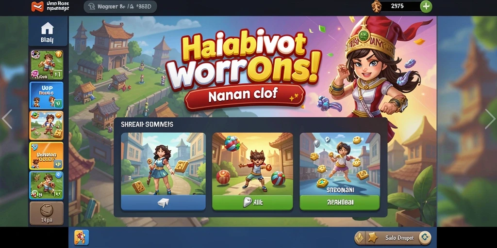 Screenshot aplikasi JKTGAME menampilkan antarmuka utama yang menarik.